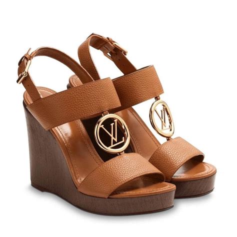 louis vuitton brown wedges|louis vuitton wedge sandals.